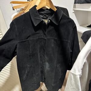 A.M.I Paris Suede Leather Coat - Black - Men/Women